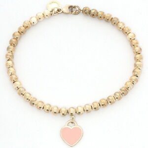 Tiffany Return to Tiffany Heart Pink Beads Silver Resin